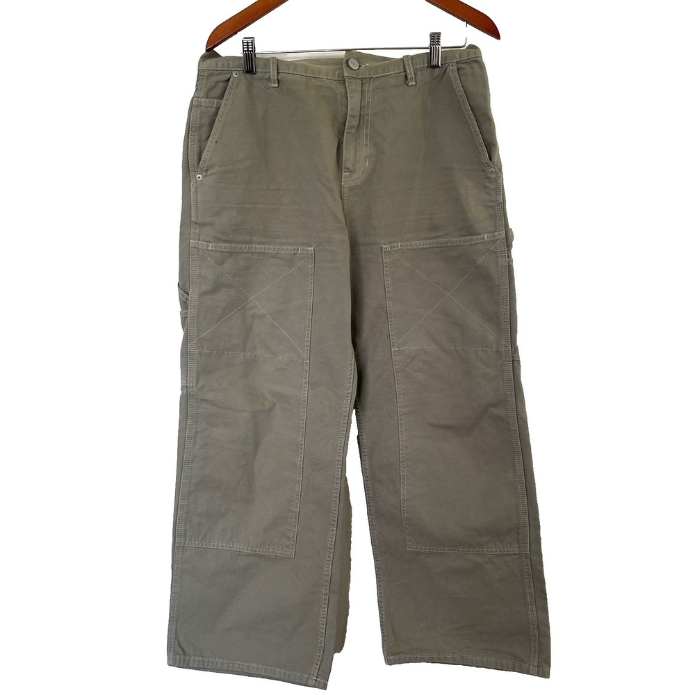 PacSun Mens Extreme Baggy Cargo Carpenter Jeans Size 32x30 Olive
